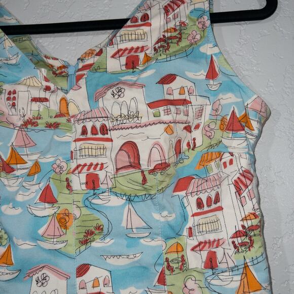 Talbots Blue Portrait Sailing Cotton Dress Size‎ 8 - Picture 2 of 7